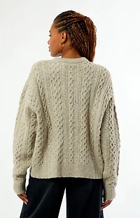 Daisy Street Teddy Cable Knit Sweater
