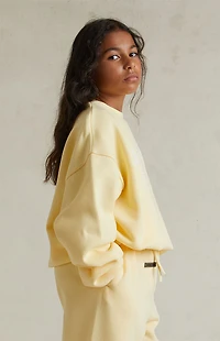 Fear of God ESSENTIALS Kids Garden Yellow '90s Fit Fleece Crew Neck Sweatshirt