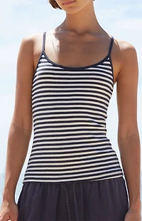 John Galt Blue & White Skylar Striped Tank Top