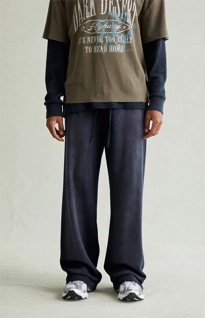Pacsun Black Washed Fleece Extreme Baggy Sweatpants