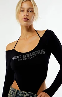 True Religion Crystal Tie Long Sleeve Bodysuit