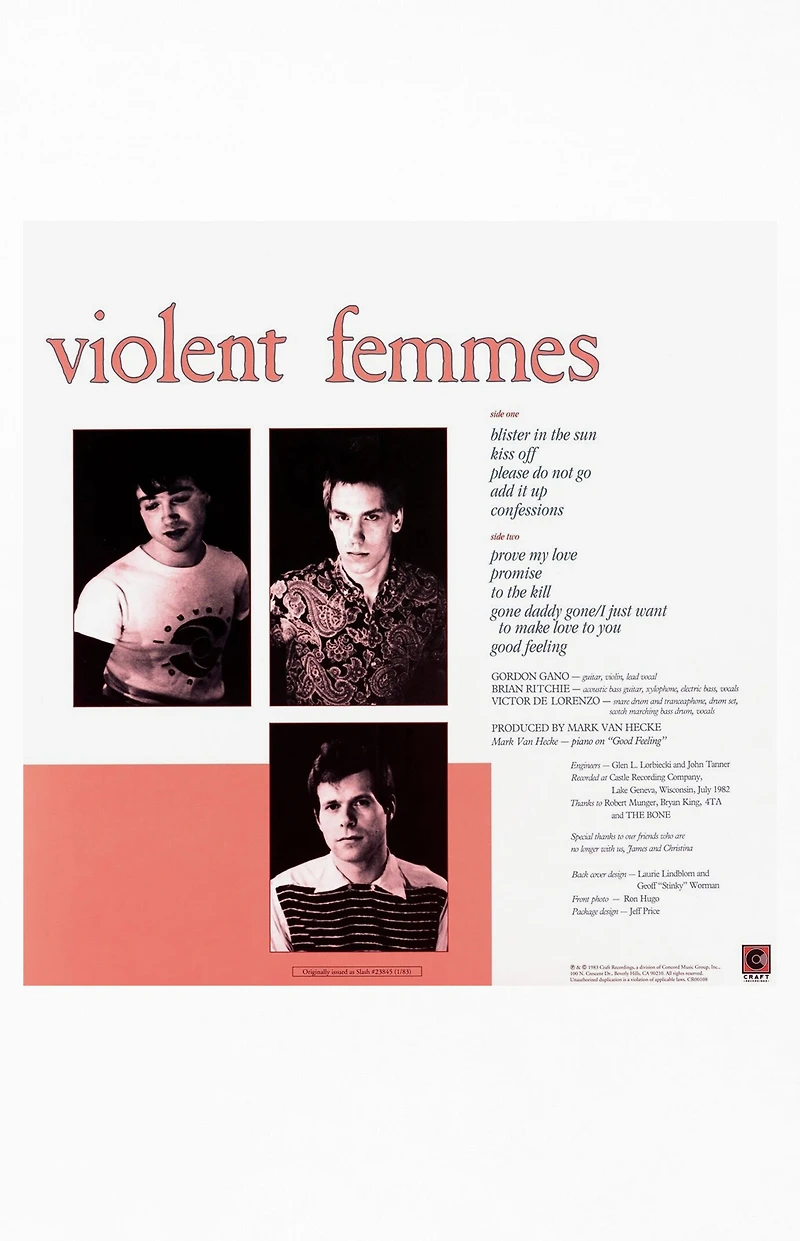 Violent Femmes Self Titled Vinyl Record