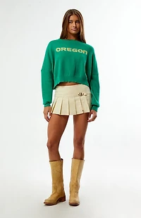 HYPE & VICE Oregon Ducks Ivy Knit Cropped Sweater