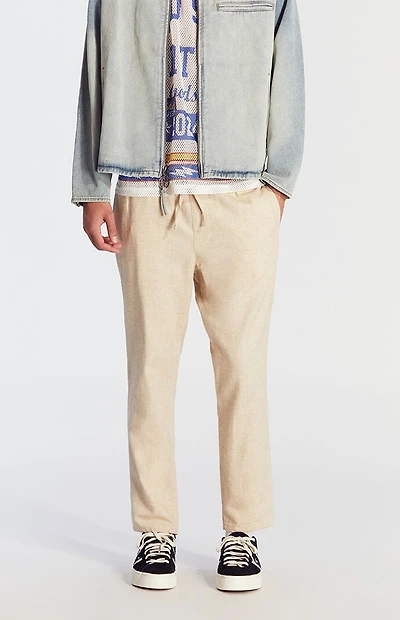 Pacsun Cream Straight Leg Linen Pants