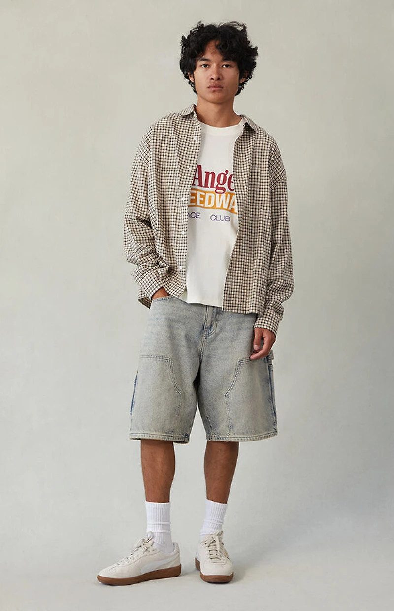 Pacsun Light Blue Tint Baggy Denim Carpenter Shorts