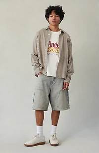 Pacsun Light Blue Tint Baggy Denim Carpenter Shorts