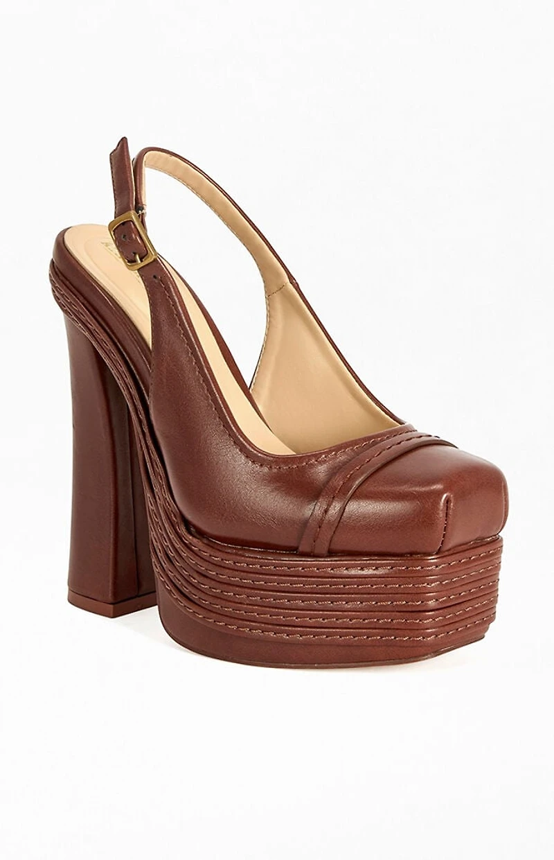 AZALEA WANG Women's Peggy Chocolate Block Pumps