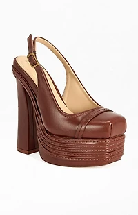 AZALEA WANG Women's Peggy Chocolate Block Pumps
