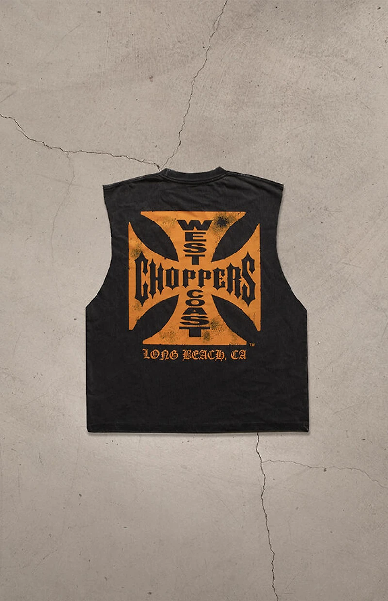 West Coast Choppers Overspray Logo Cutoff Muscle T-Shirt