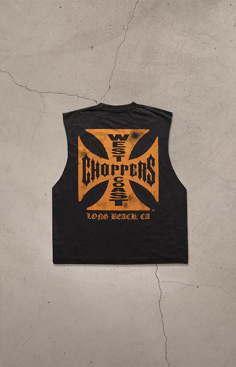 West Coast Choppers Overspray Logo Cutoff Muscle T-Shirt
