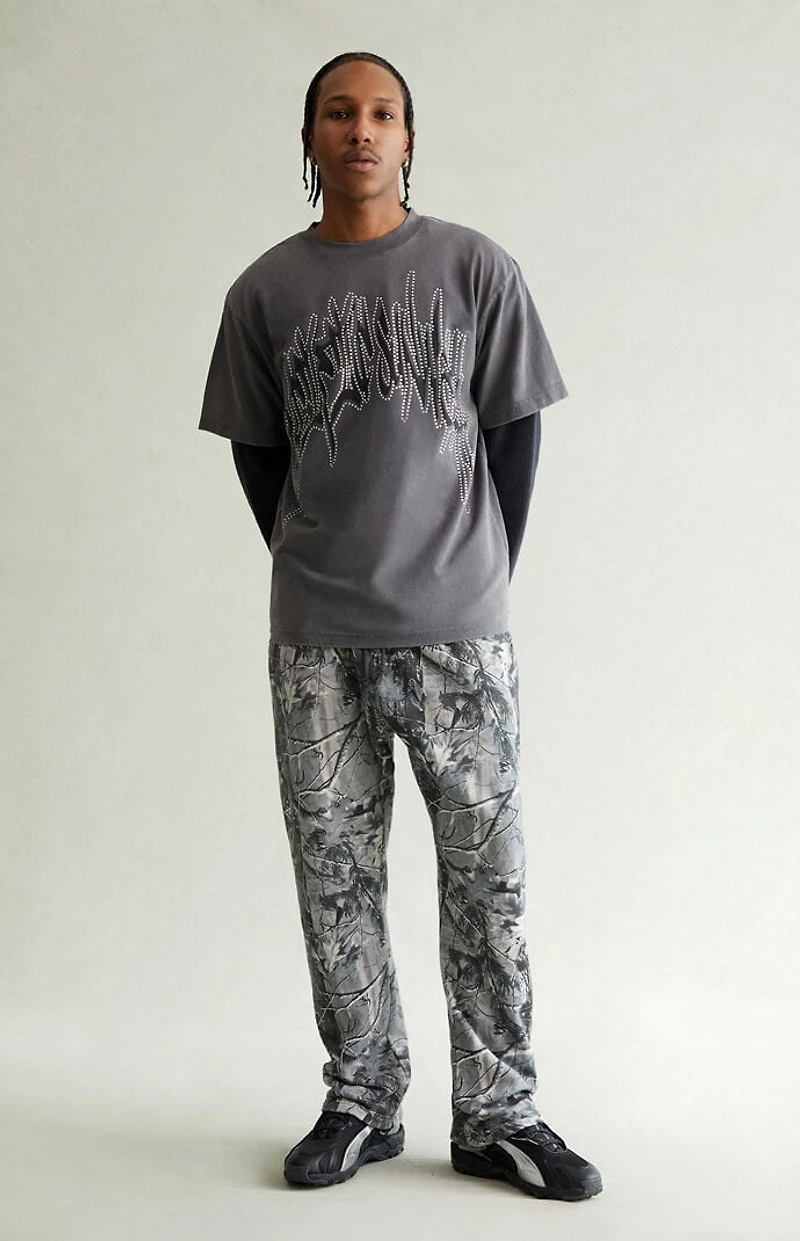 Pacsun Gray Camo Straight Leg Sweatpants