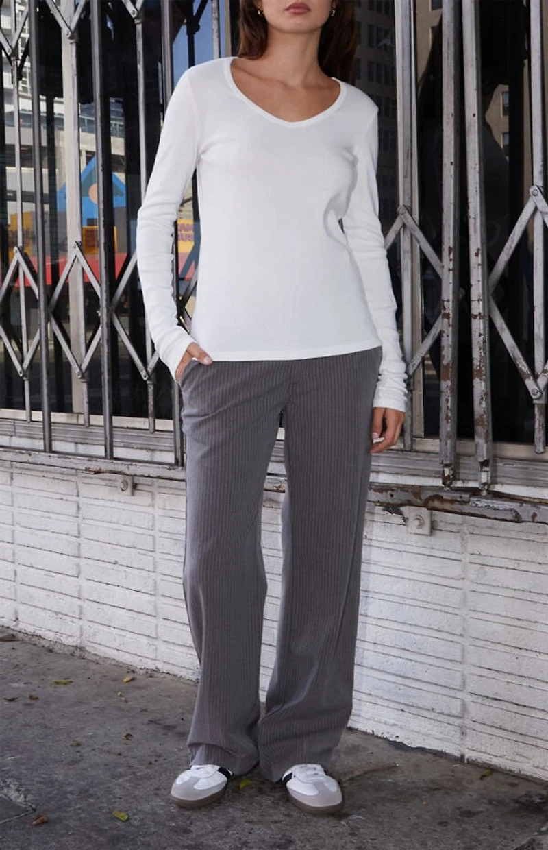 John Galt White Josephine Long Sleeve Top