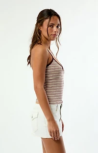 Your Favorite Elle Easy V-Neck Striped Tank Top