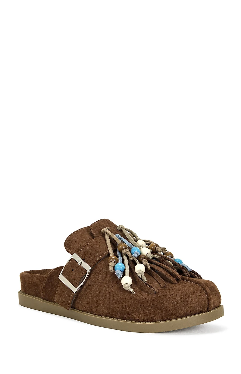 AZALEA WANG Women's Brown Abeille Tassel Mules