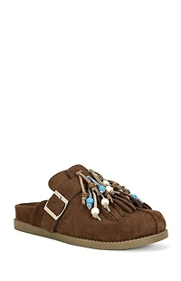 AZALEA WANG Women's Brown Abeille Tassel Mules