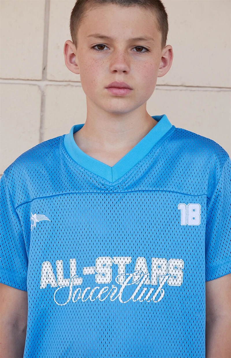 Pacsun Kids All Stars Light Blue Mesh Soccer Jersey