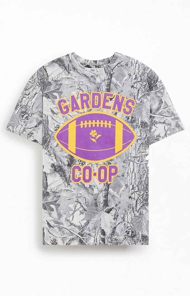 GARDENS & SEEDS CO-OP Camo Football T-Shirt