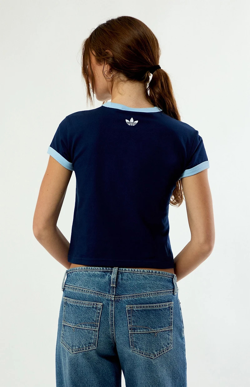 adidas Blue 3 Graphic Baby Ringer T-Shirt
