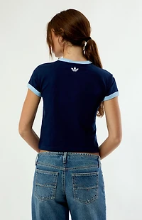 adidas Blue 3 Graphic Baby Ringer T-Shirt