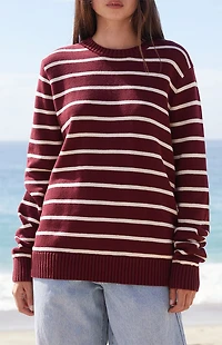 John Galt Martha Burgundy Martha Striped Sweater