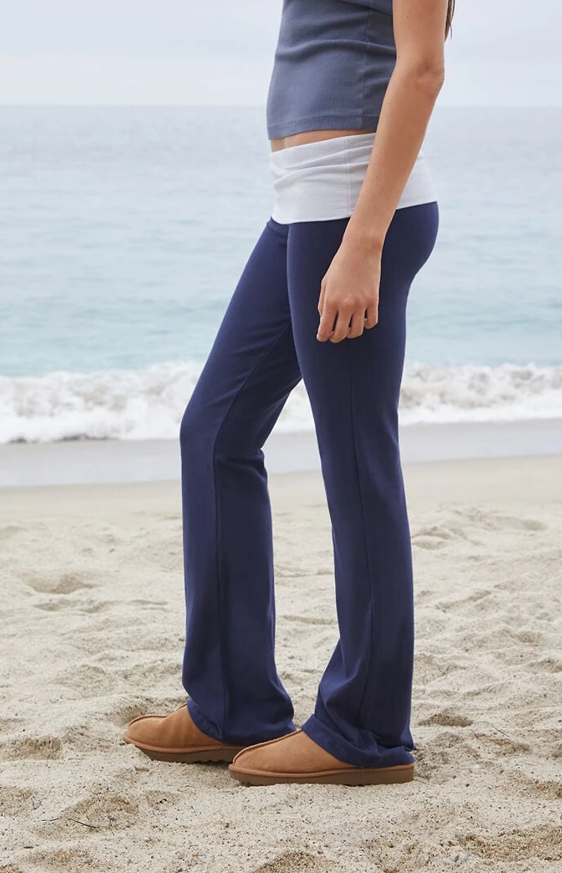 John Galt Blue & Grey Contrast Priscilla Flare Pants