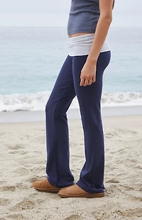John Galt Blue & Grey Contrast Priscilla Flare Pants