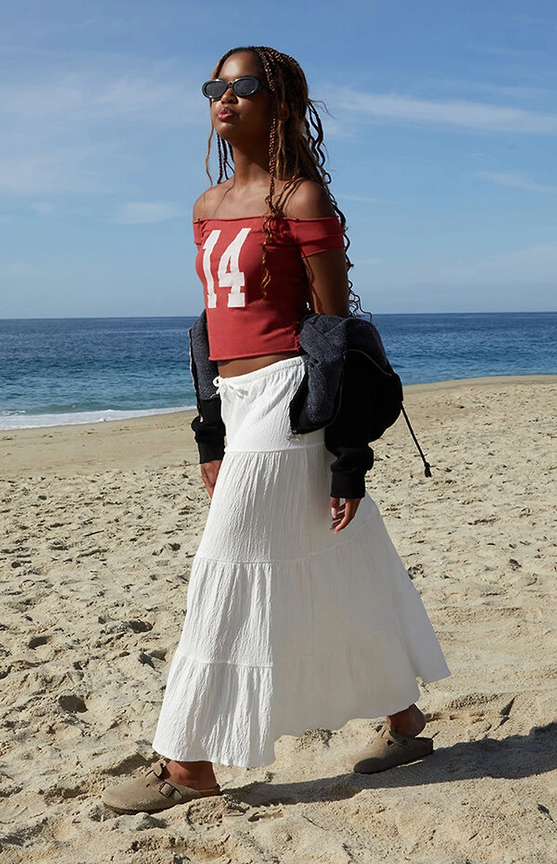 John Galt 14 Bonnie Off-The-Shoulder Crop Top