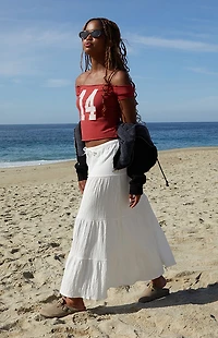 John Galt 14 Bonnie Off-The-Shoulder Crop Top