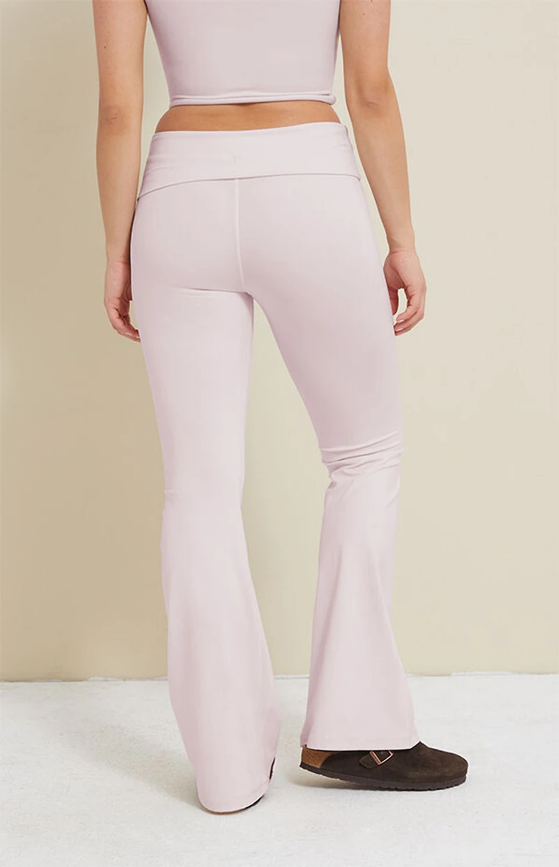 PAC 1980 WHISPER Active Fold-Over Waistband Flare Yoga Pants