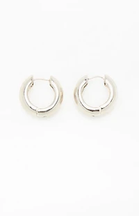 LA Hearts Silver 14K Gold Plated Chunky Hoop Earrings