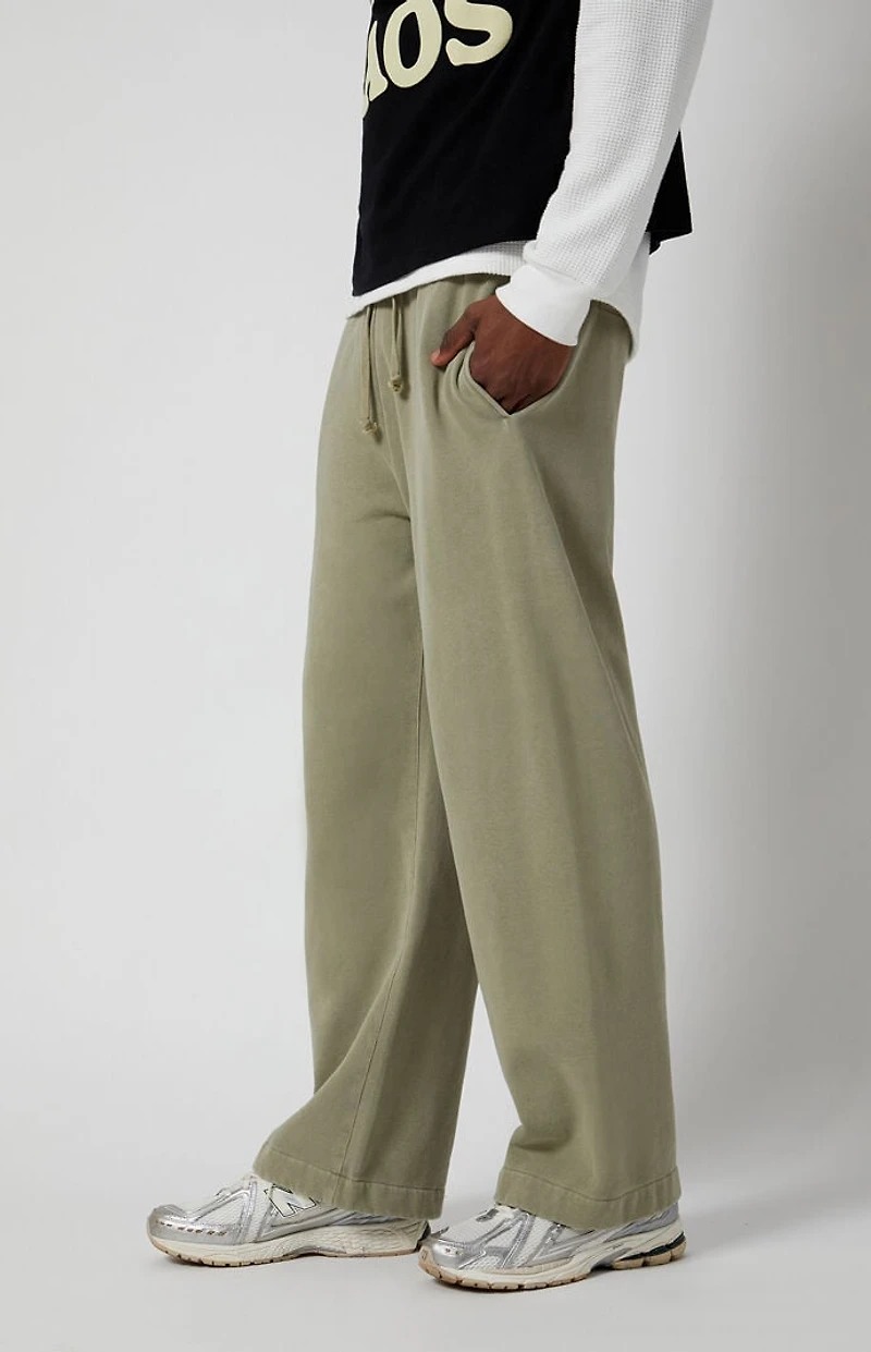 Pacsun Green Fleece Extreme Baggy Sweatpants