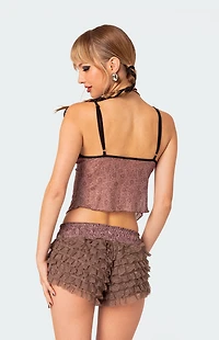 Edikted Janis Floral Ruffled Tank Top