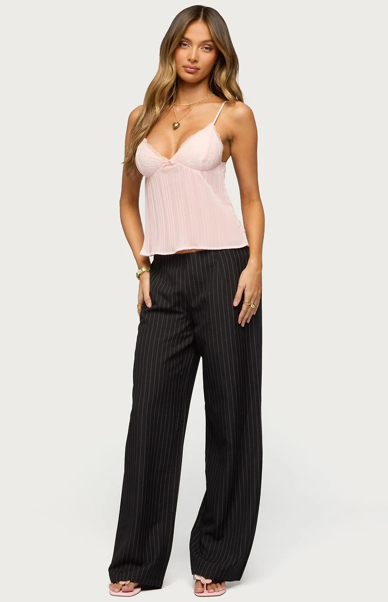 Edikted Kerie Pinstripe Low Rise Pants