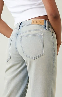 Pacsun Jordyn Low Rise Straight Leg Jeans Light Blue Wash