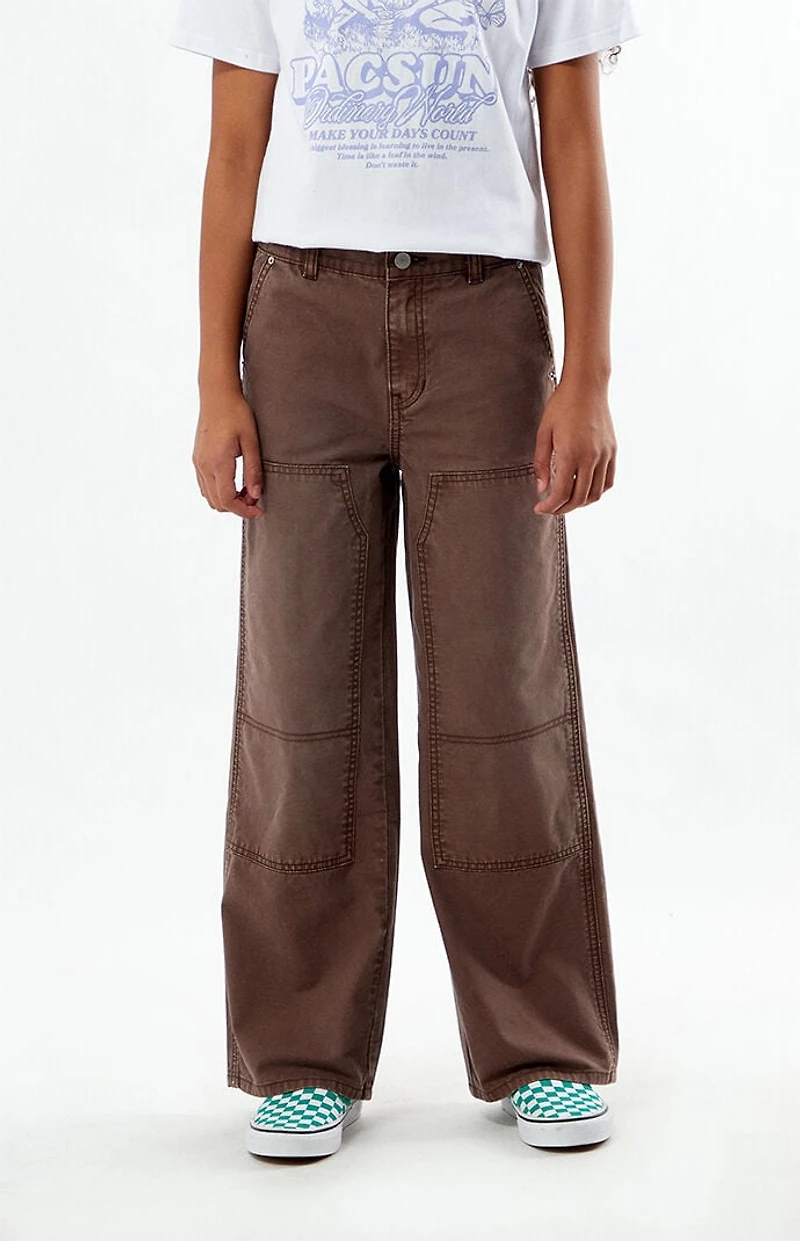 Pacsun Kids Brown Baggy Carpenter Jeans