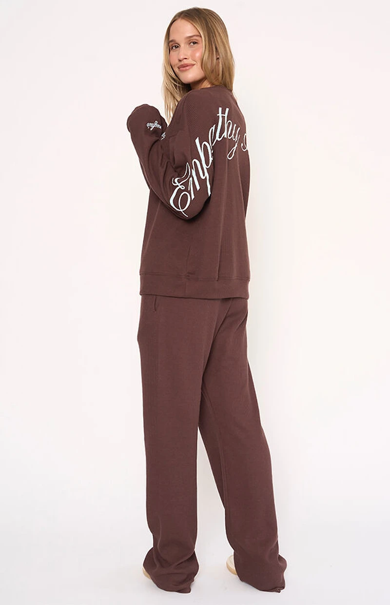 THE MAYFAIR GROUP Empathy Always Waffle Knit Baggy Sweatpants