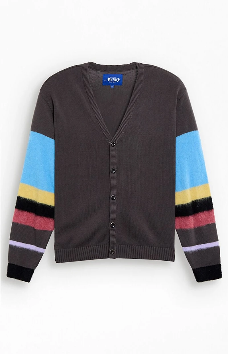 Awake NY Striped Sleeve Mohair Cardigan