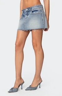 Edikted Brantley Denim Mini Skirt
