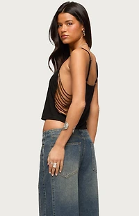 Edikted Donia Cutout Beaded String Tank Top