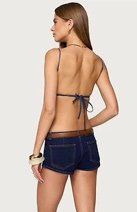 Edikted Conley Backless Denim Top