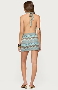 Edikted Ziggy Striped Backless Knit Mini Dress