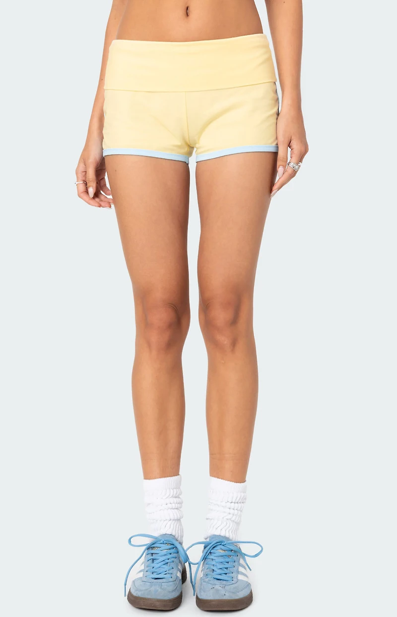 Edikted Lucky Contrast Fold Over Shorts
