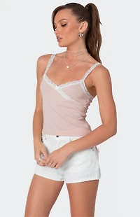 Edikted Amilia Lace Trim Tank Top
