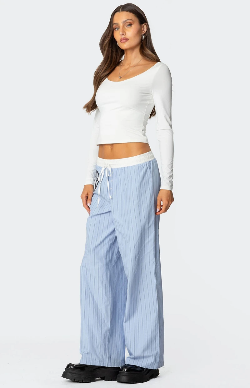 Edikted Millicent Wide Scoop Neck Top