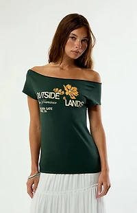 Pacsun x Outside Lands Poppy Off-The-Shoulder T-Shirt