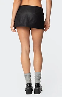 Edikted Triple Belt Faux Leather Mini Skort