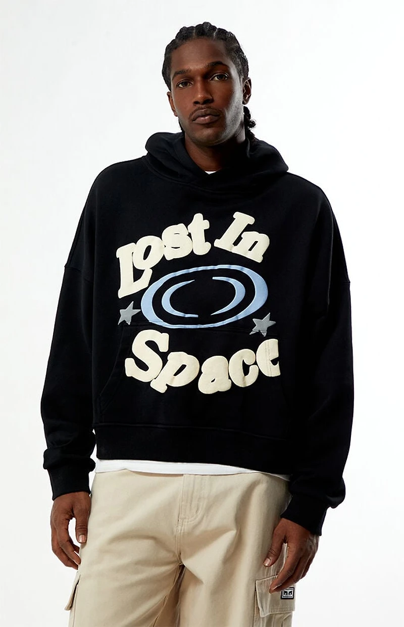 Pacsun Lost Space Puff Graphic Cropped Hoodie