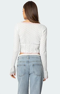 Edikted Abbie Split Front Pointelle Top