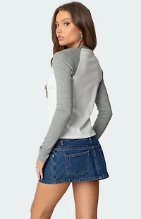 Edikted Cowboy Raglan Long Sleeve T-Shirt