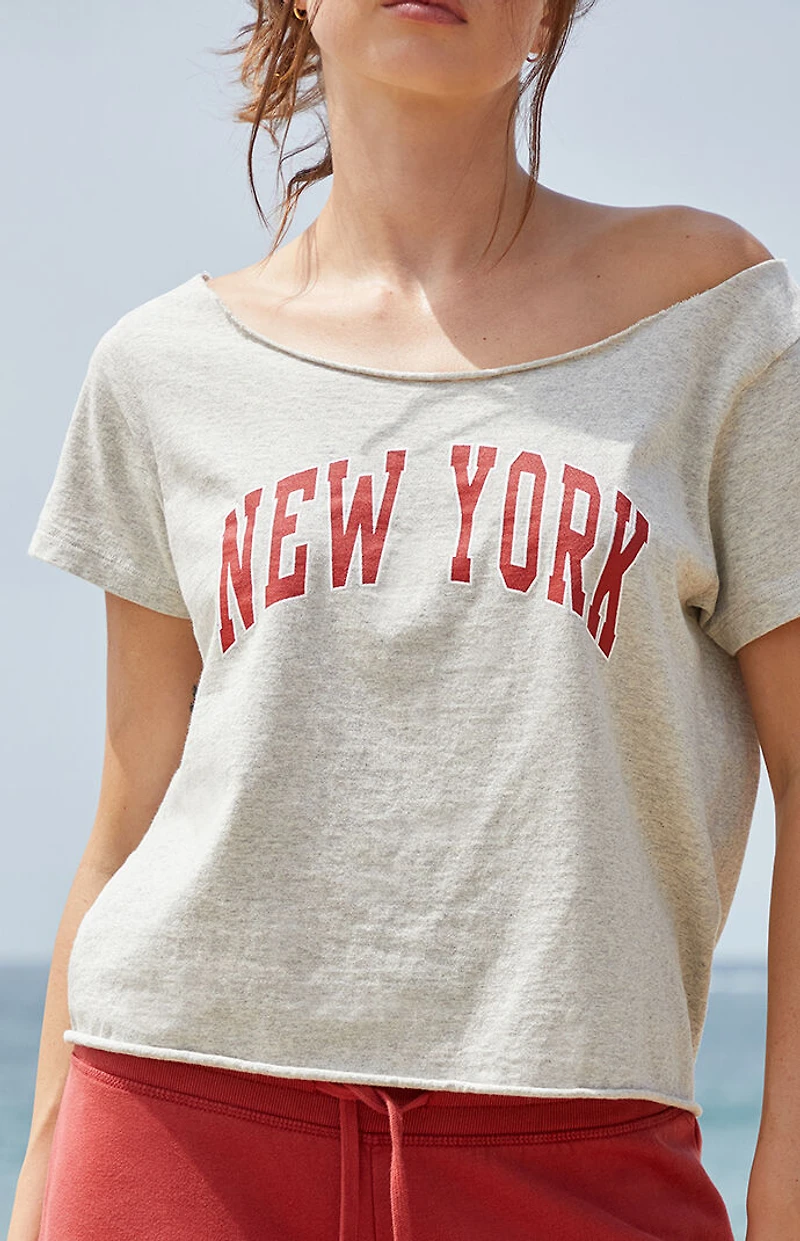 John Galt Light Gray New York Robyn Off-The-Shoulder Top